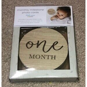 Little Pear Wooden Milestone Photo Cards Baby Announcement Cards Double Sided